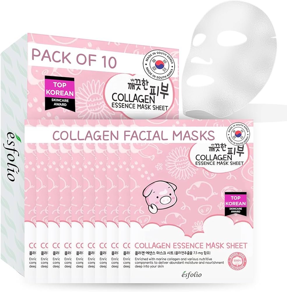 Mascarilla Facial de Colágeno con Colágeno Marino y Ácido Hialurónico Collagen Essence Mask Sheet ESFOLIO - 1 Mascarilla