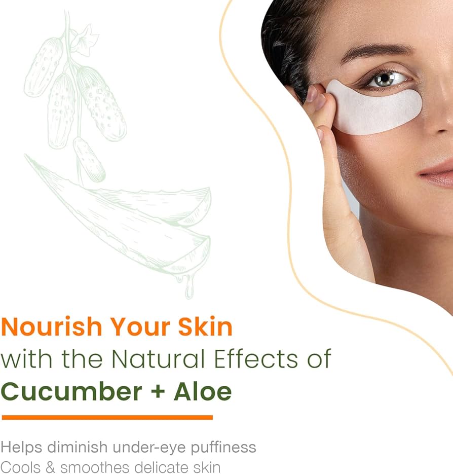 Almohadillas Nutritivas para Ojos con Pepino y Aloe Cucumber Nourishing Under Eye Pads NATURAL CHEMIST - 5 Pares
