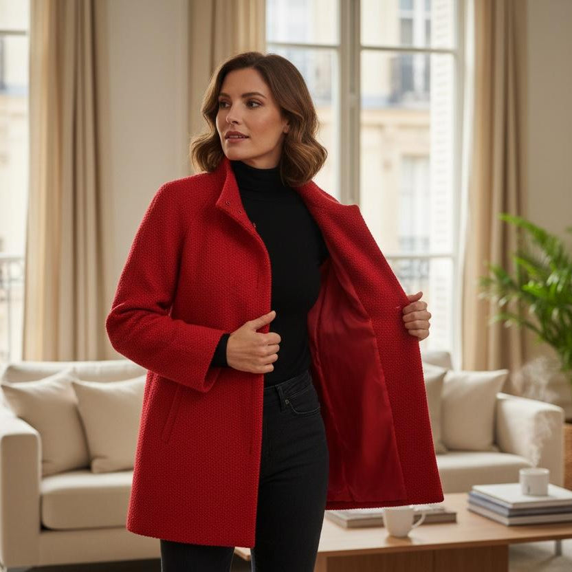 Abrigo Rojo Elegante - Talbots Talla M