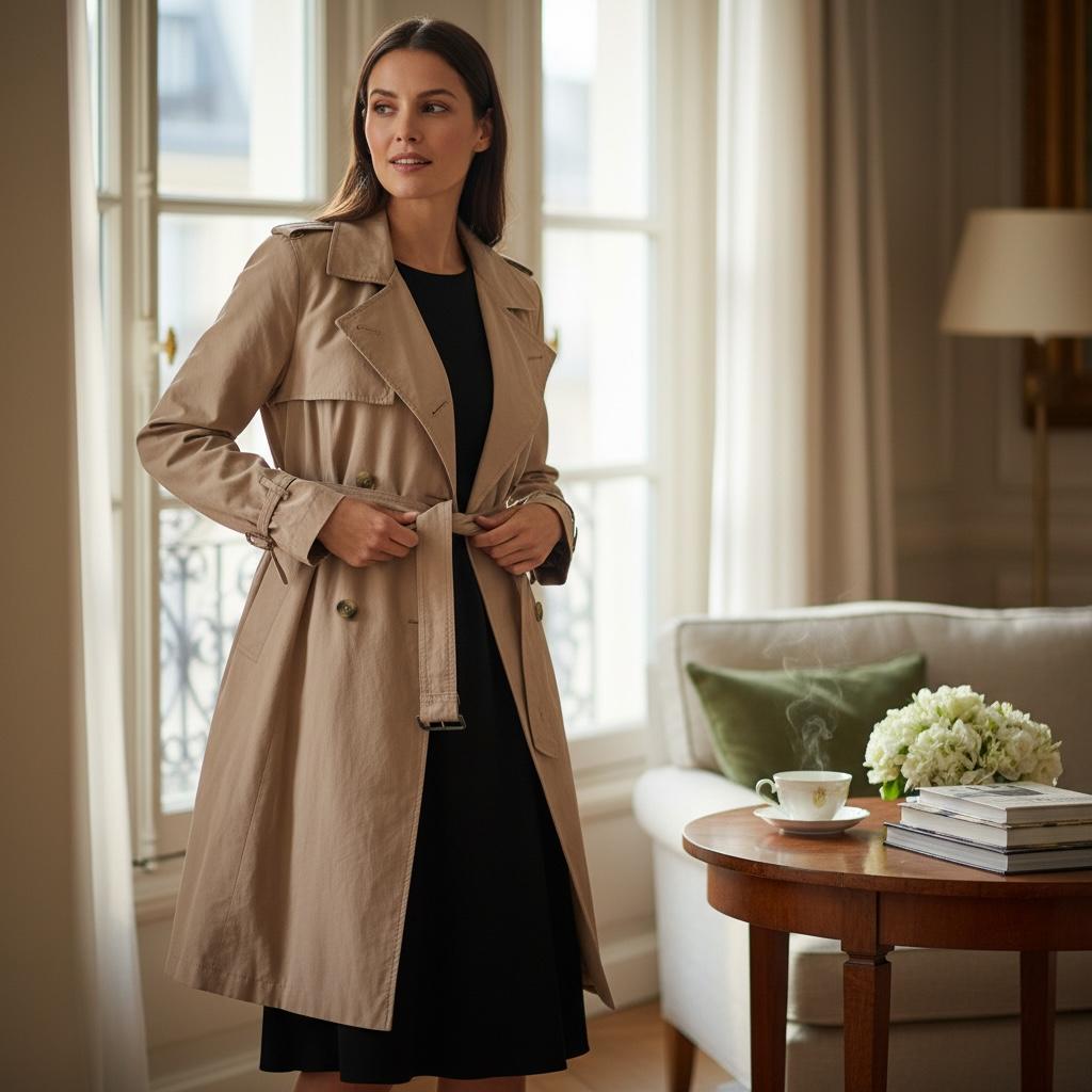 Gabardina Tipo Vestido Corte A - GAP Talla M