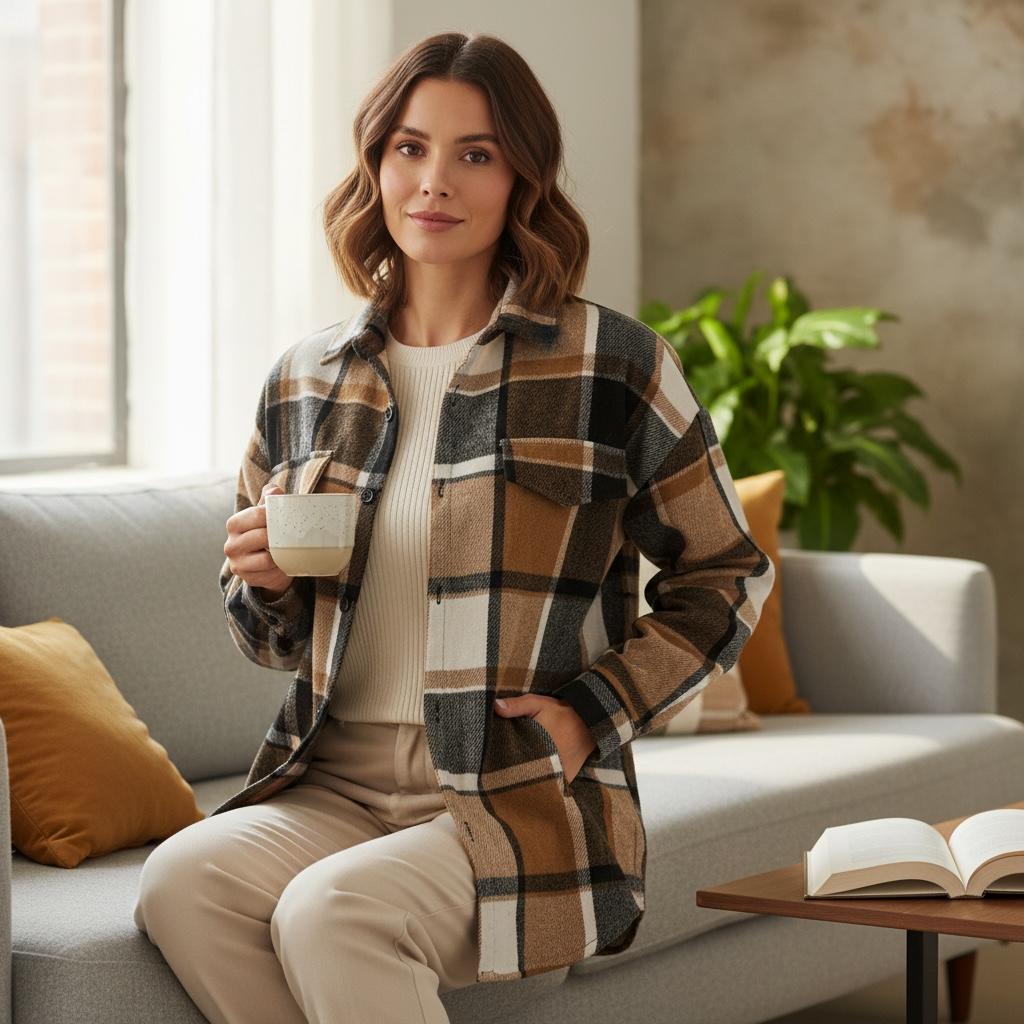 Camisa Oversize a Cuadros de Franela - Estilo Oversize