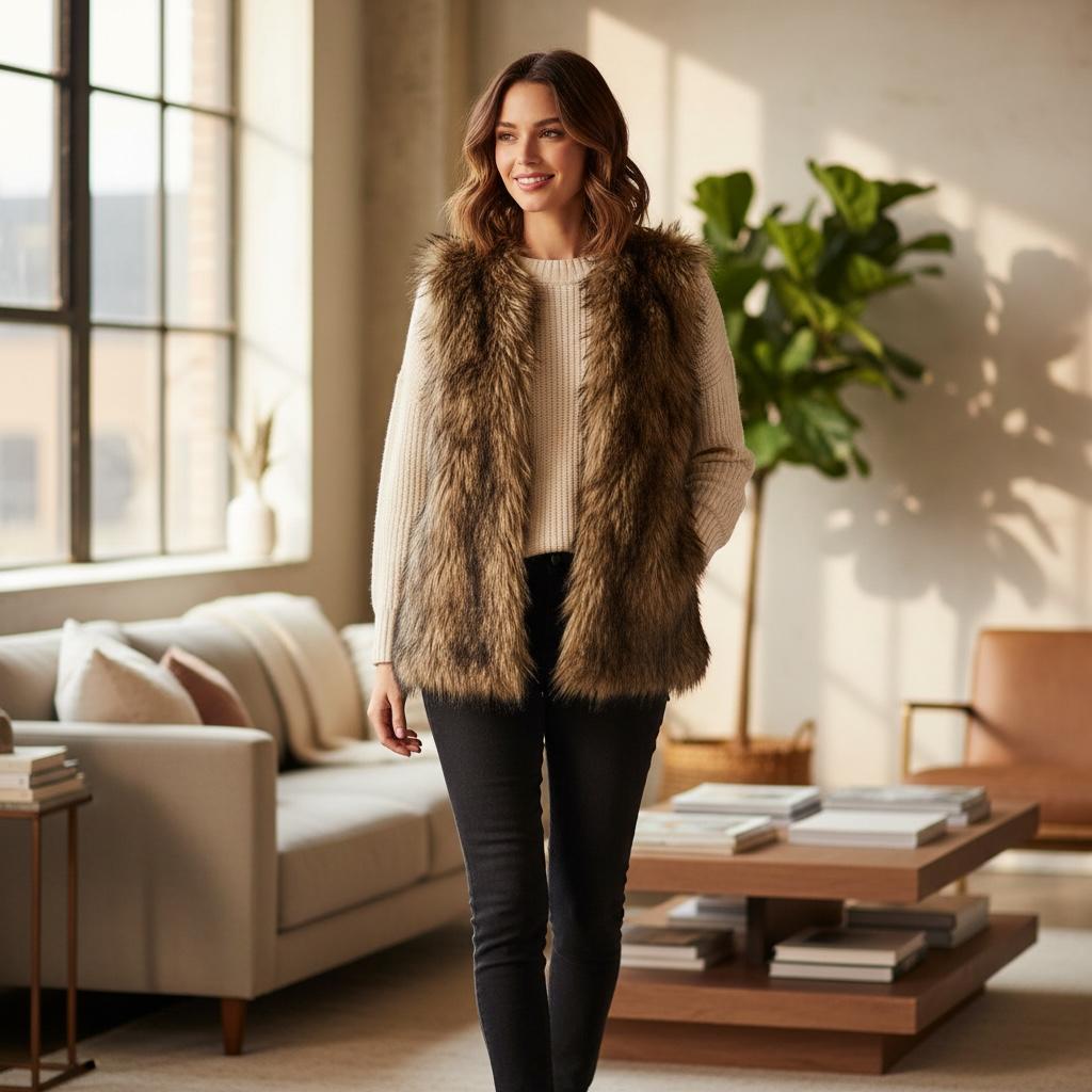 Chaleco de Peluche Café - H&M - DIVIDED