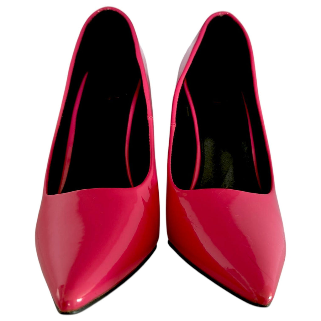 Zapatillas Rosa de Charol con Tacón de Aguja Ultra Alto Elegantes SHEIN - Talla 24.5