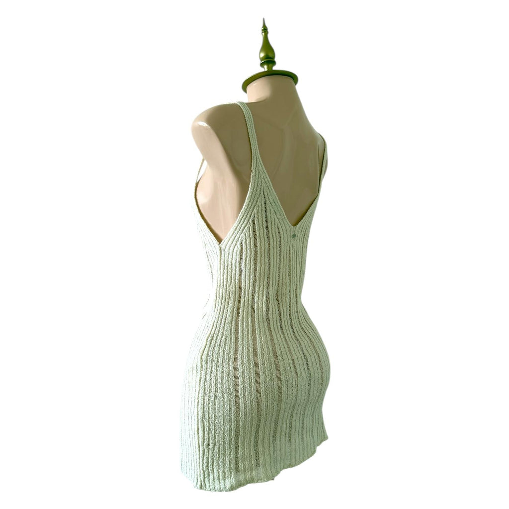 Vestido de Playa Beige Tejido con Escote Profundo PACIFIC REPUBLIC - Talla M