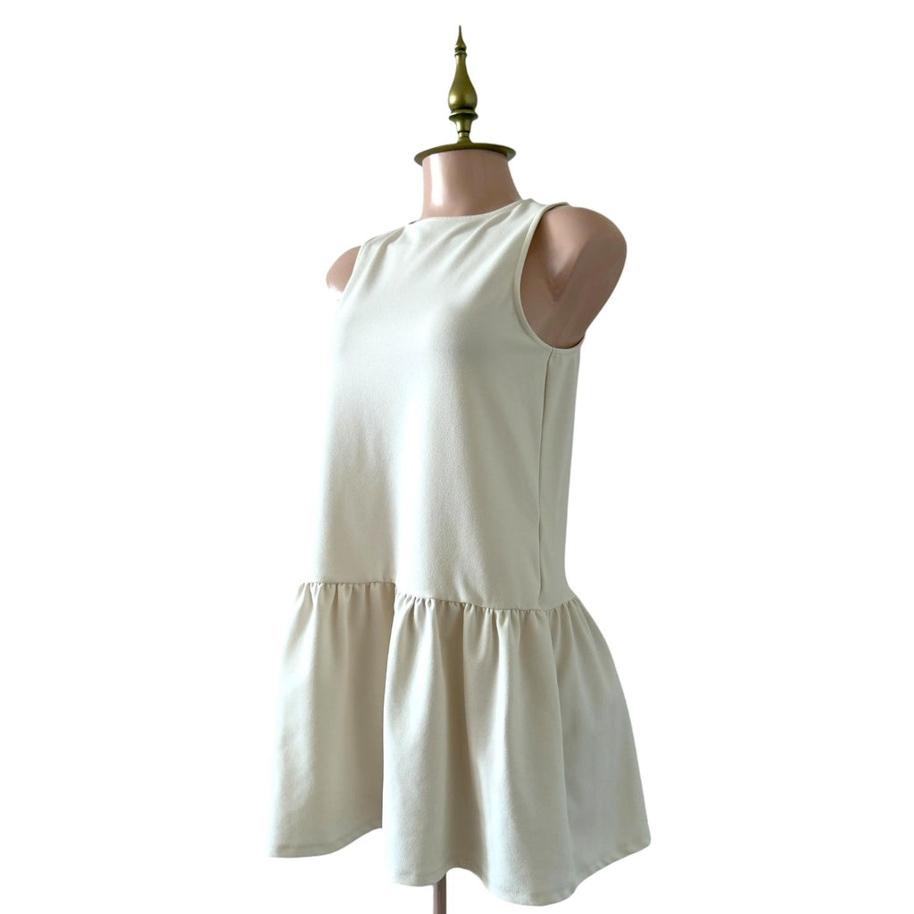 Vestido Beige Sin Mangas con Falda con Volante Elegante H&M - Talla M