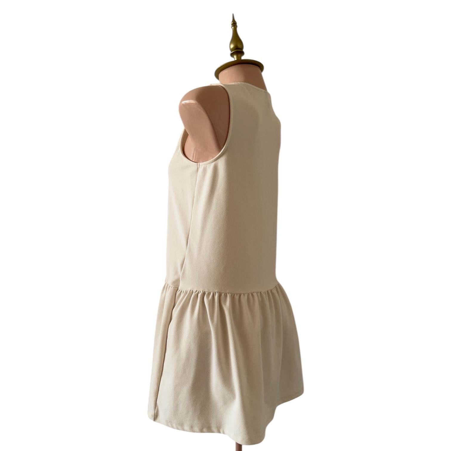 Vestido Beige Sin Mangas con Falda con Volante Elegante H&M - Talla M