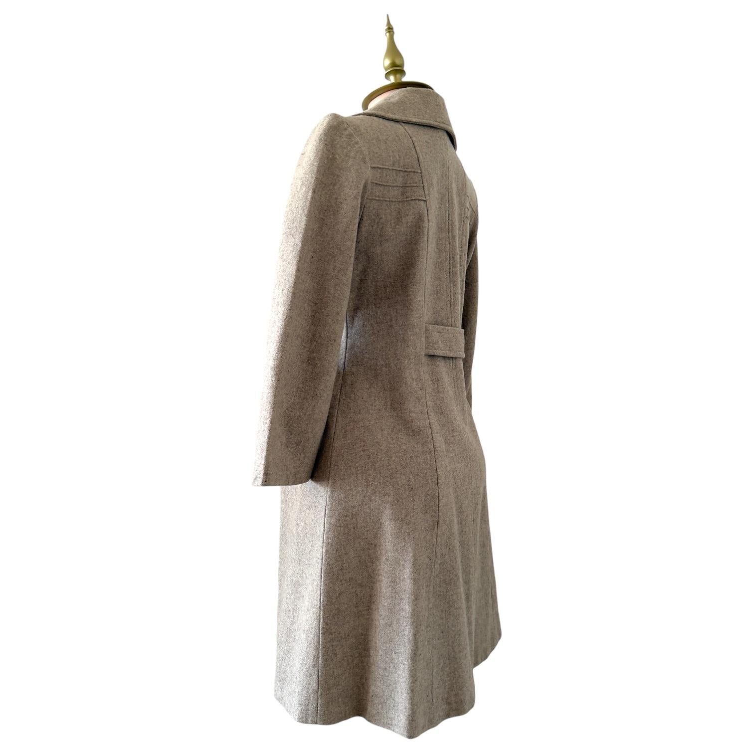 Abrigo Largo Gris con Textura Jacquard - NICOLA Talla M