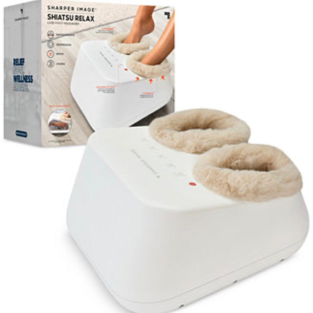Masajeador de Pies Shiatsu Relax Luxe con Calor y Compresión SHARPER IMAGE Blanco