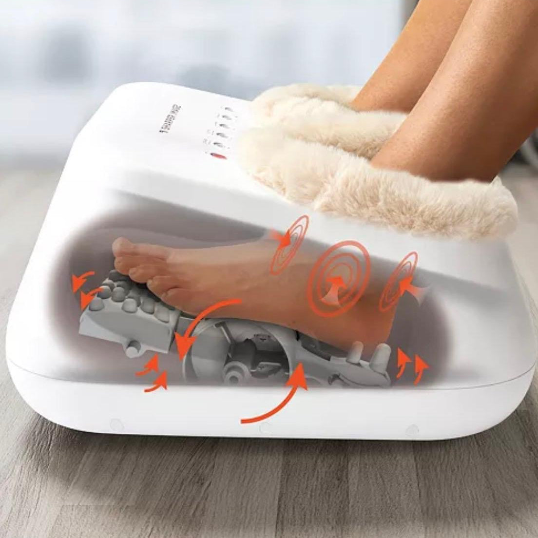 Masajeador de Pies Shiatsu Relax Luxe con Calor y Compresión SHARPER IMAGE Blanco