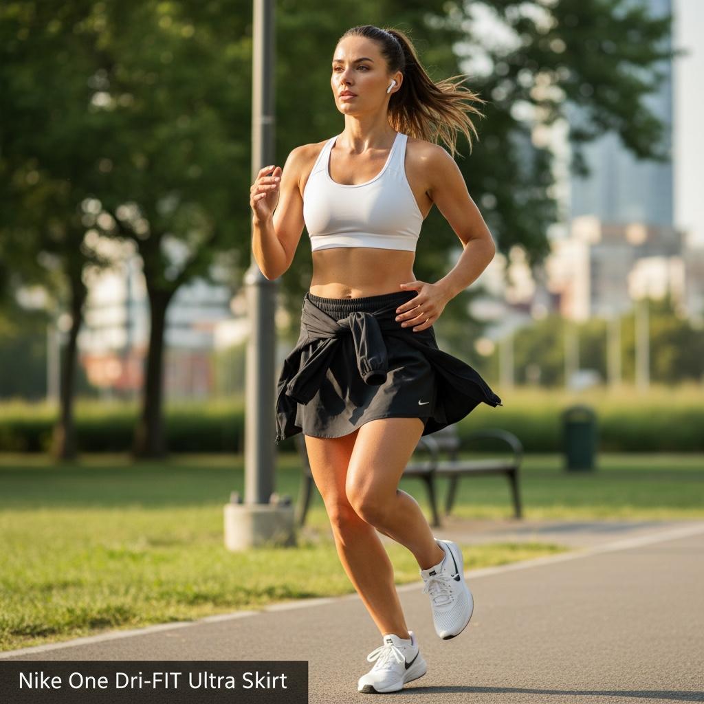 Falda-Short Deportivo Nike One Dri-FIT Ultra Skirt Negro con Short Integrado y Tecnología Dri-FIT - Talla S