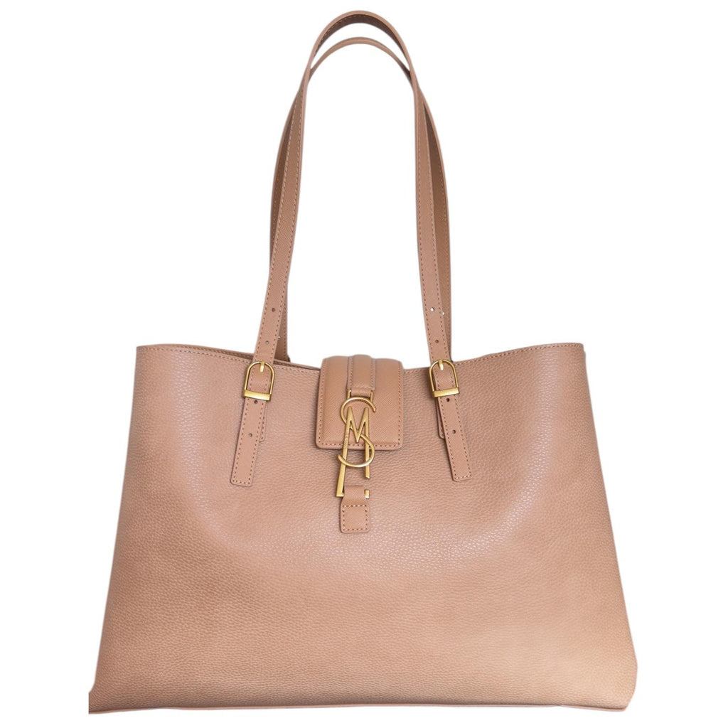 Tote Bag Camel con Logo SM Dorado y Cierre Decorativo Elegante STEVE MADDEN BKIKING-P