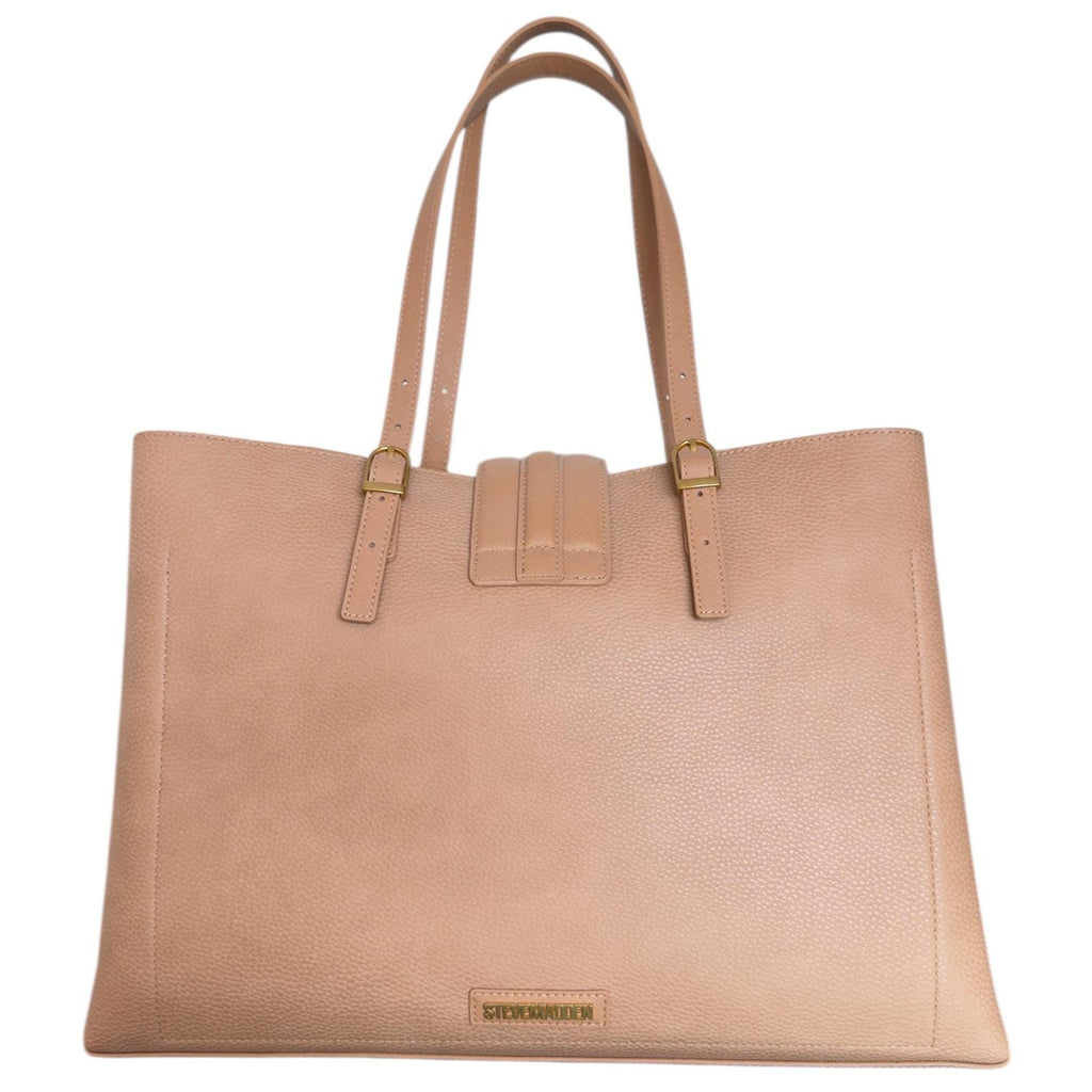 Tote Bag Camel con Logo SM Dorado y Cierre Decorativo Elegante STEVE MADDEN BKIKING-P