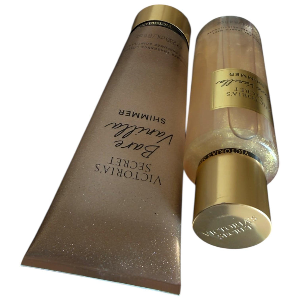Duo Mist y Crema Corporal Bare Vanilla Shimmer Fragancia Vainilla con Brillo VICTORIA SECRET